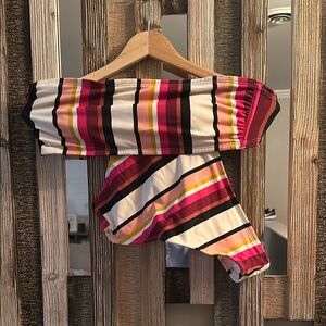 Striped Strapless Bikini Set